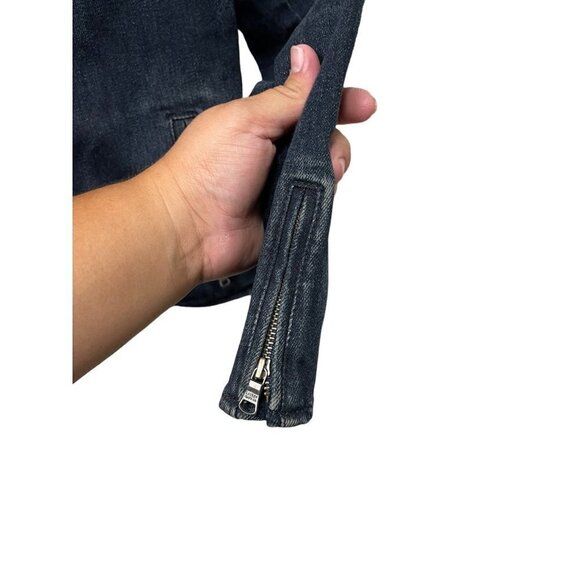 Lauren Jeans Co by Ralph Lauren Ladies Zip-up Dark Blue Jean Jacket Size Medium - Picture 3 of 6